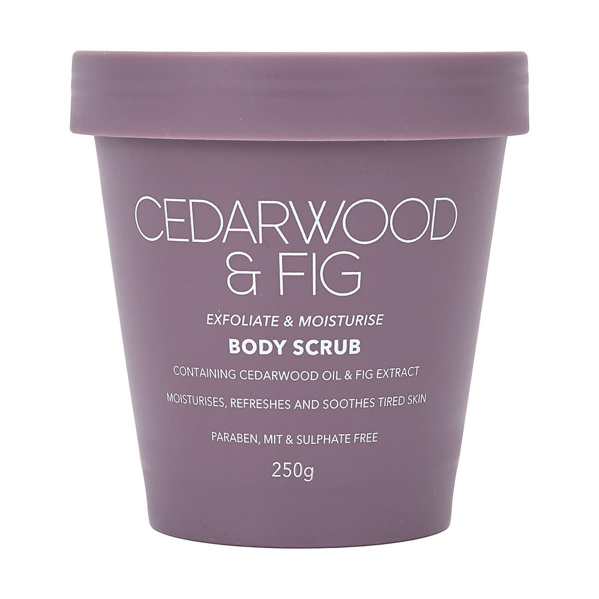 Exfoliate & Moisturise Body Scrub 250g - Cedarwood Oil & Fig Extract