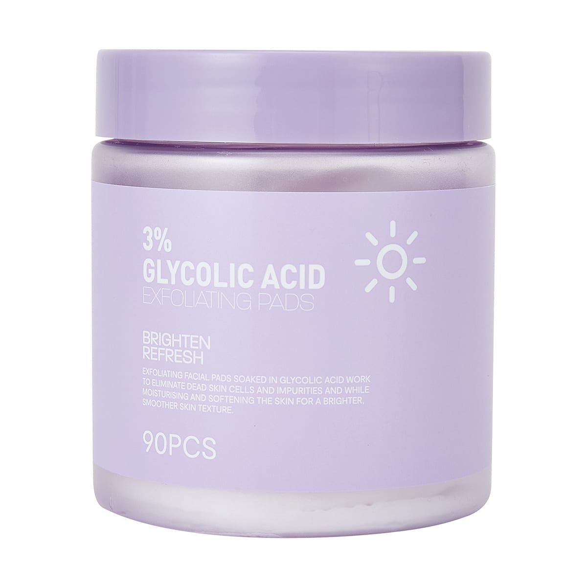 90 Piece Brighten Refresh Exfoliating Pads - 3% Glycolic Acid