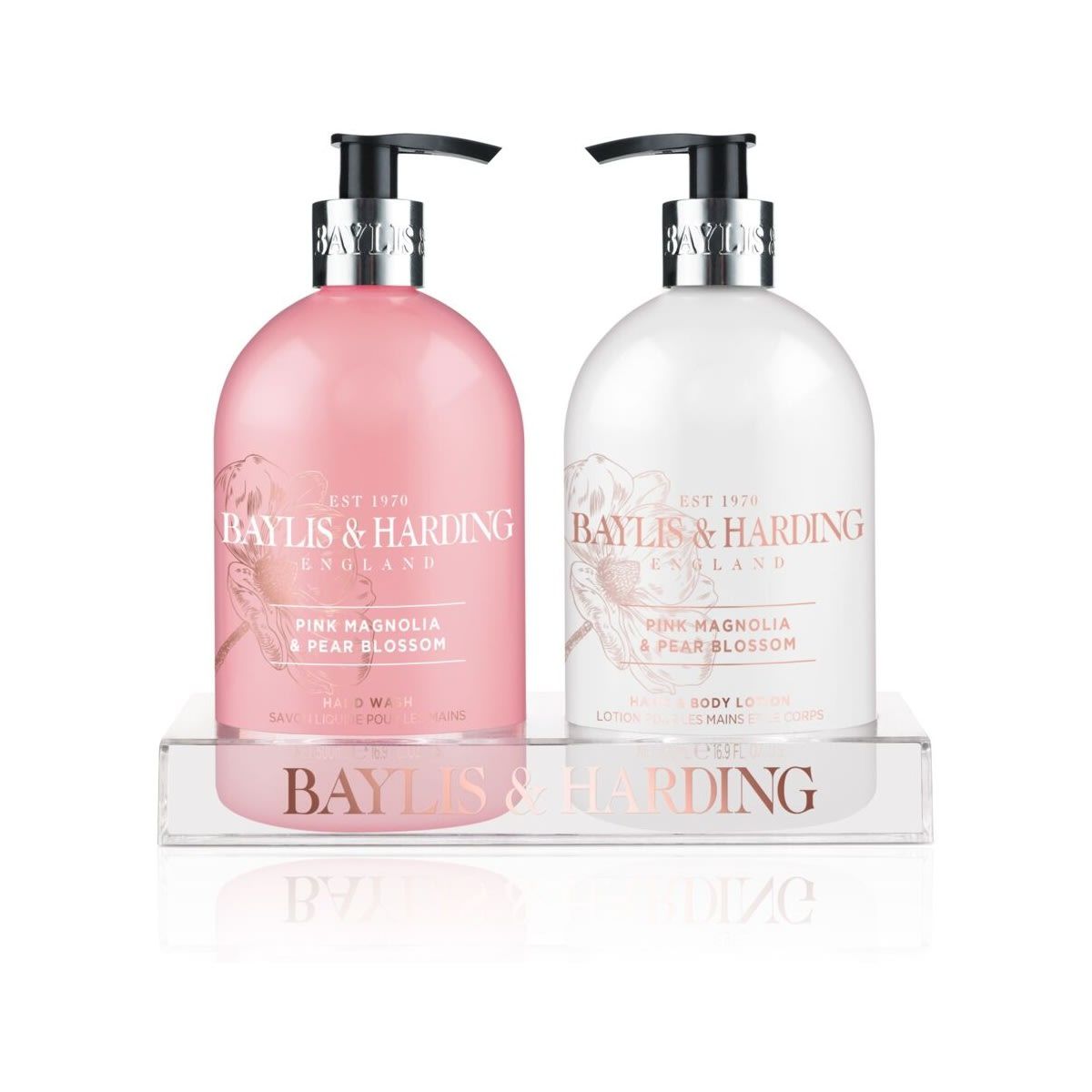 Baylis & Harding Hand Care Duo Set 500ml - Pink Magnolia and Pear Blossom