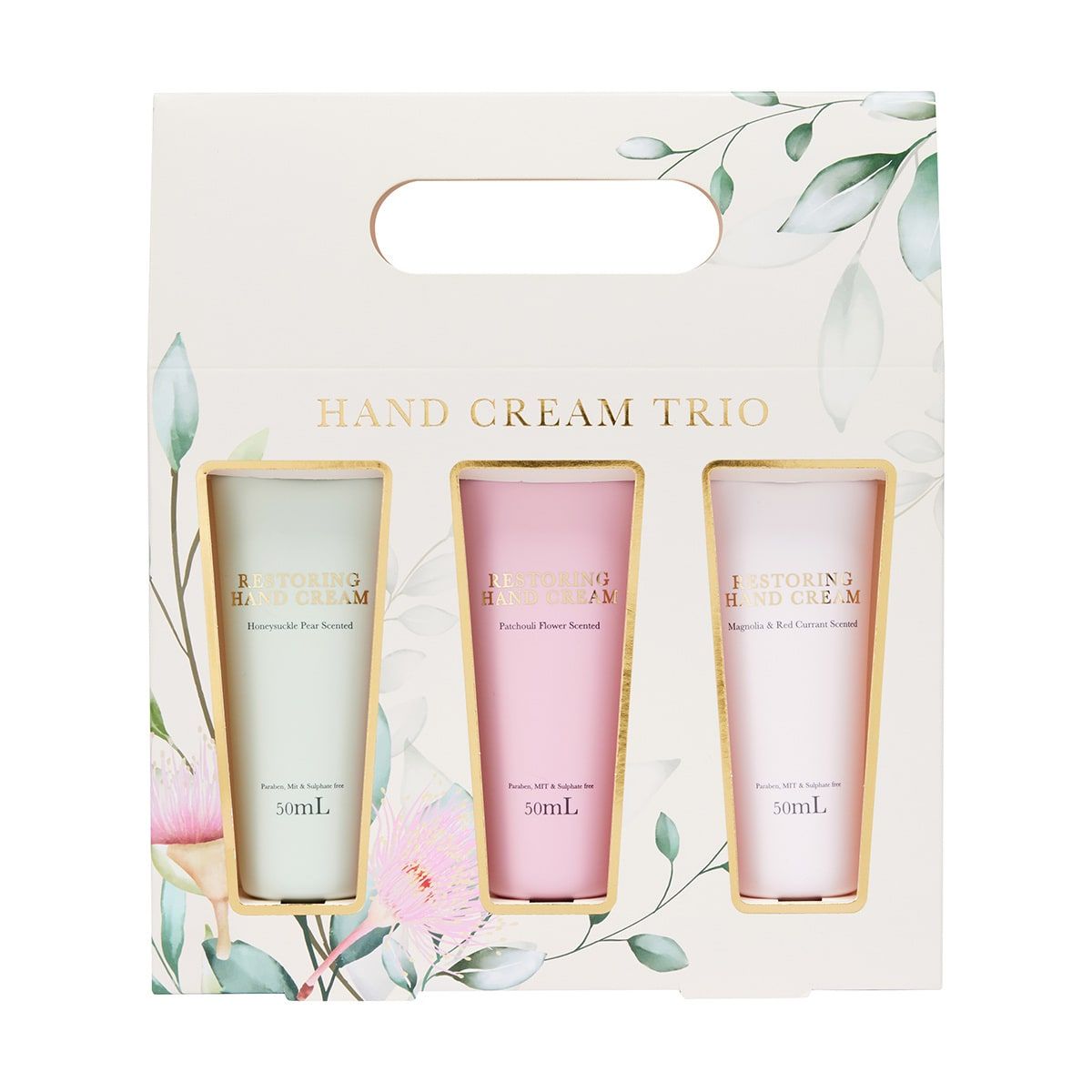 Restoring Hand Cream Trio Set - Honeysuckle Pear, Patchouli Flower and Magnolia and Red Currant Scent