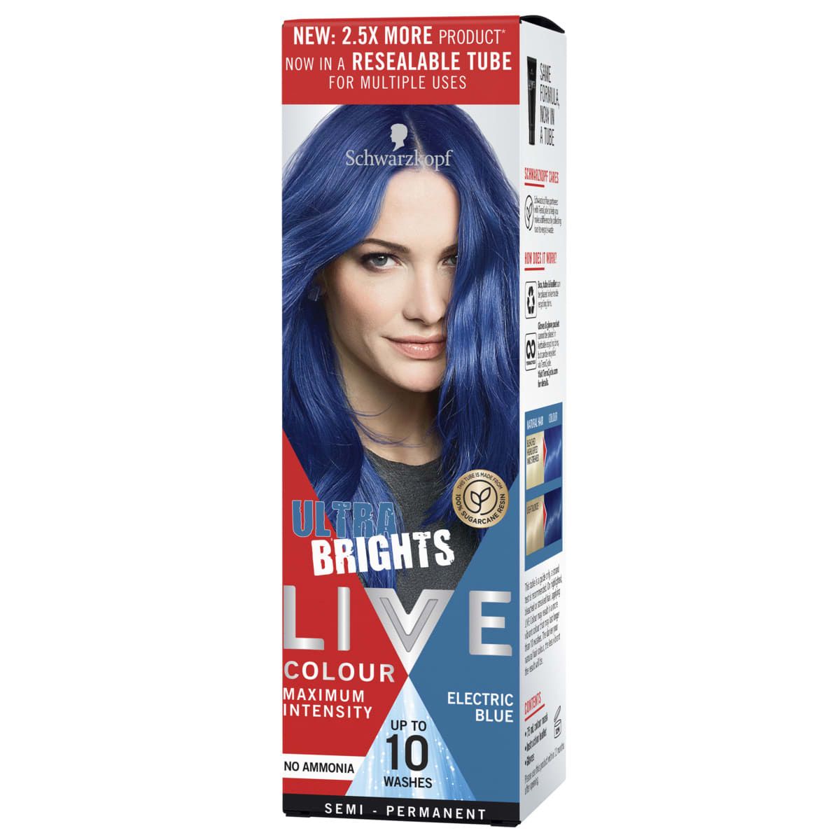 Schwarzkopf Live Colour Ultra Brights Hair Colour 75ml - Electric Blue