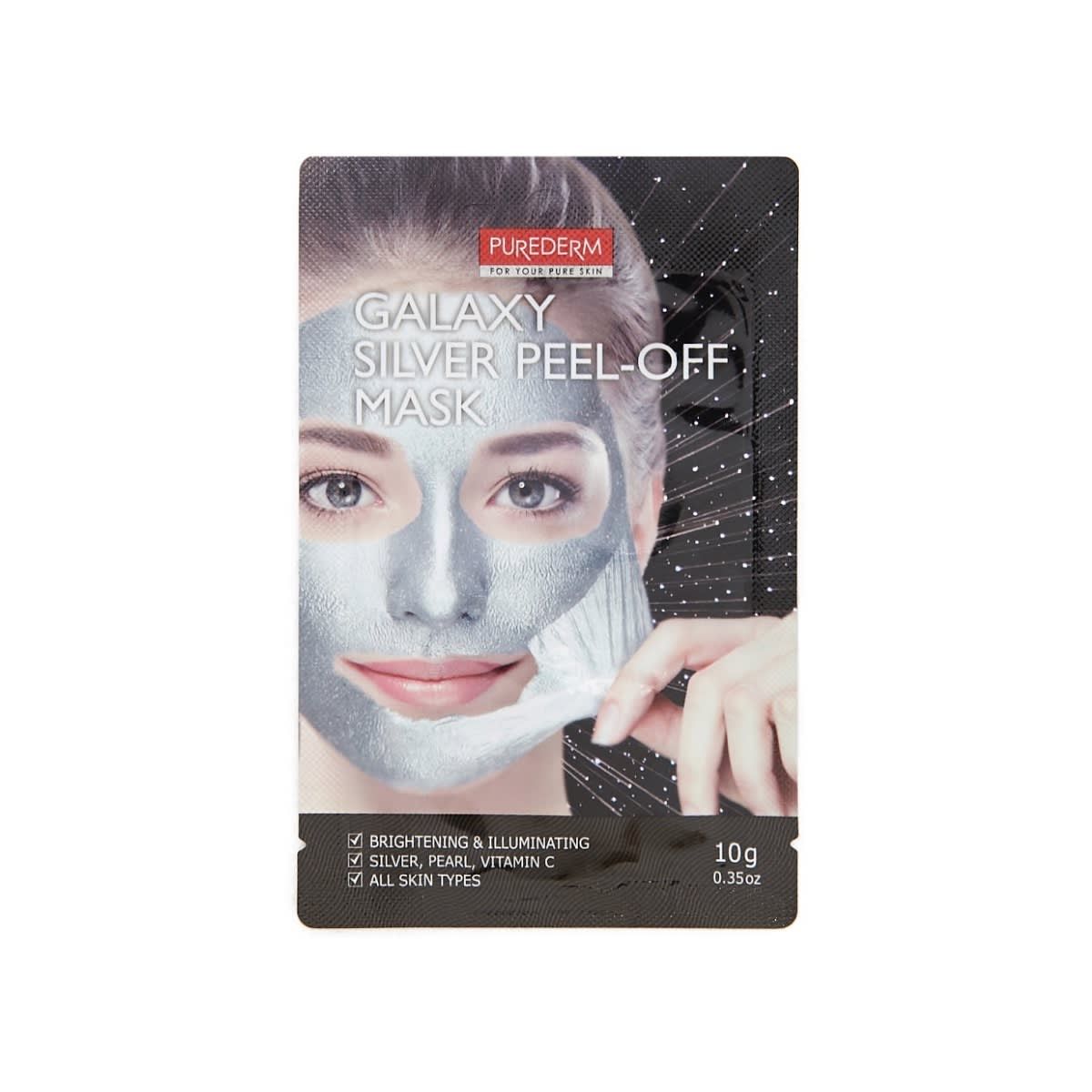 Purederm Galaxy Silver Peel-Off Mask 10g - Silver, Pearl & Vitamin C
