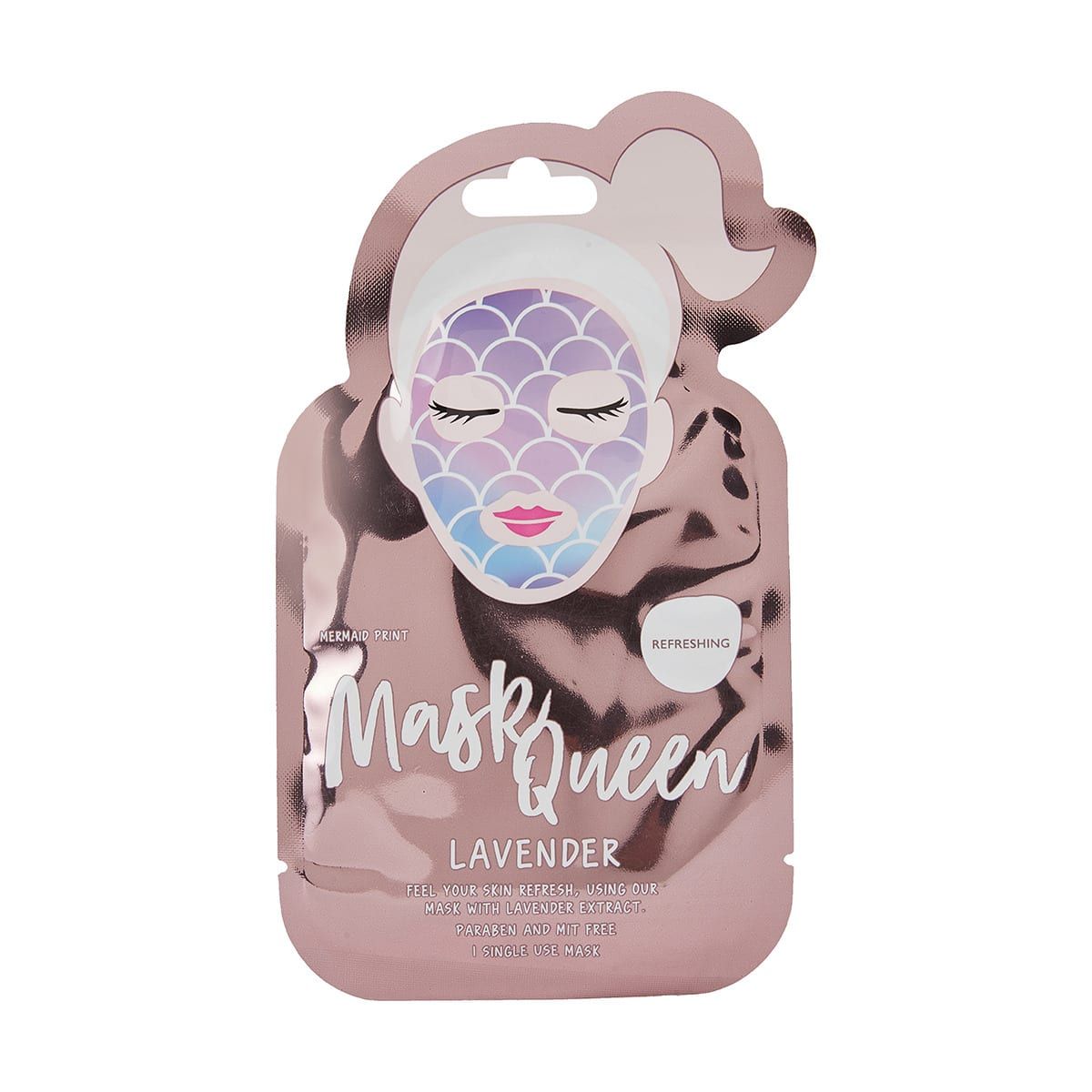 Refreshing Mermaid Print Mask Queen - Lavender