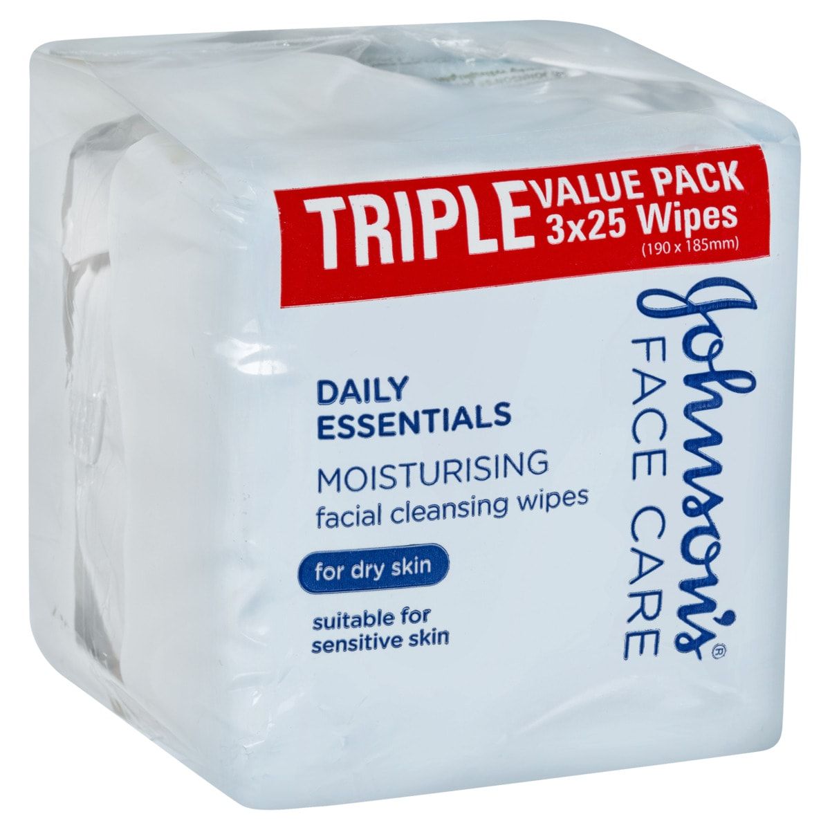 Johnson's 75 Pack Face Care Moisturising Facial Cleansing Wipes