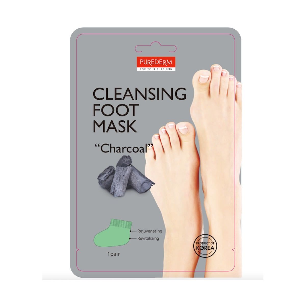 Purederm Cleansing Foot Mask - Charcoal