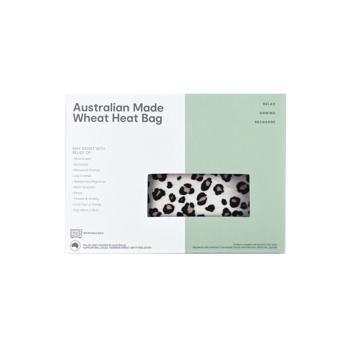 Australian Made Wheat Heat Bag - Leopard
