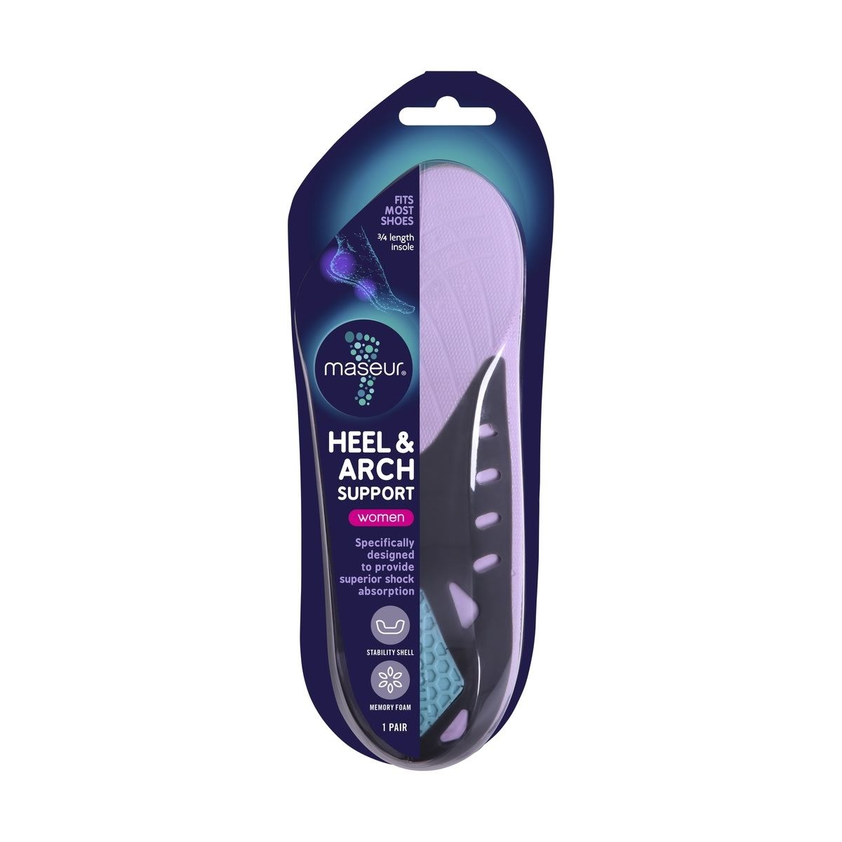 Footcare Maseur Heel and Arch Support Insoles