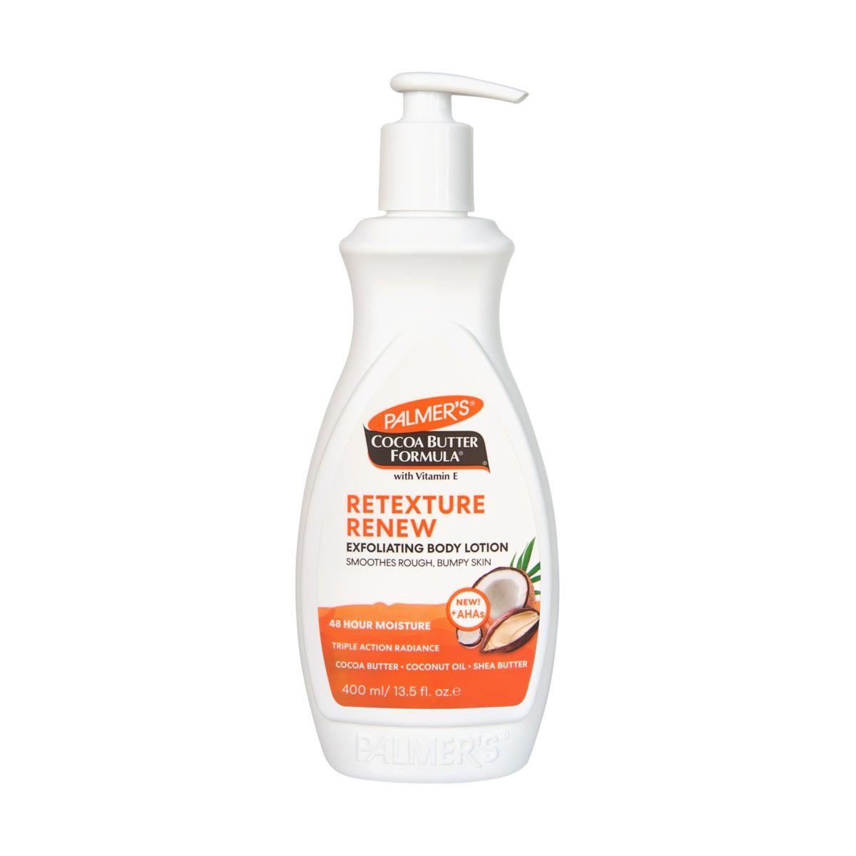 Palmer's Cocoa Butter Formula Retexture Renew Exfoliating Body Lotion 400ml - Vitamin E, Cocoa Butter, Coconut Oil and Shea Butter