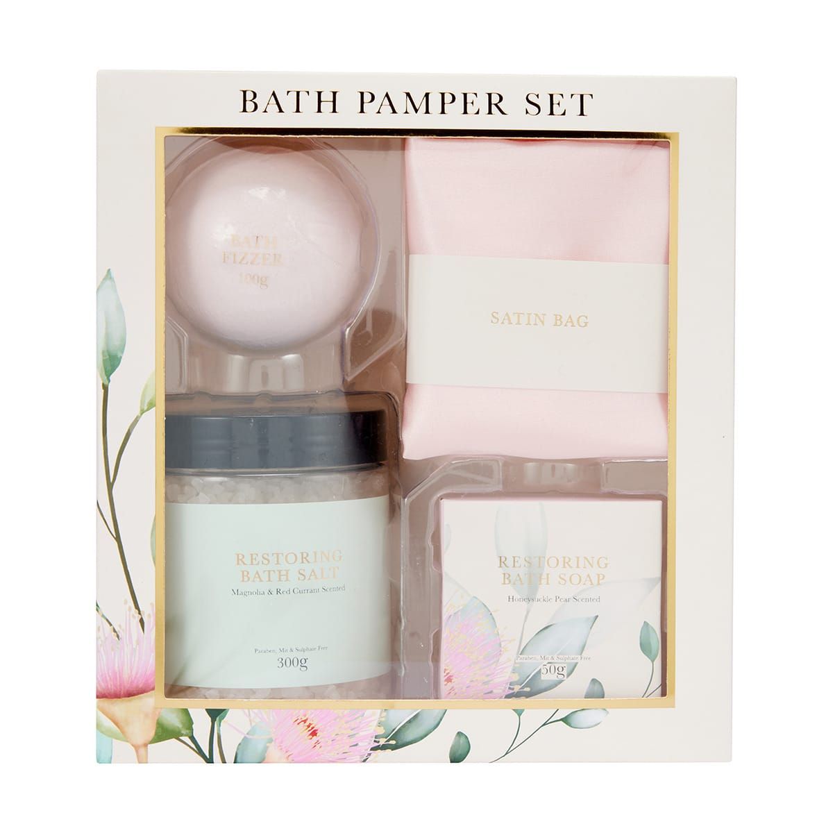 Bath Pamper Set - Honeysuckle Pear, Patchouli Flower and Magnolia and Red Currant Scented