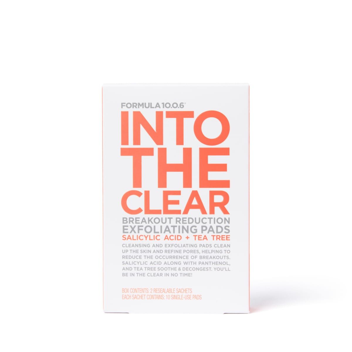 Formula 10.0.6 Into the Clear Breakout Reduction Exfoliating Pads - Salicylic Acid and Tea Tree