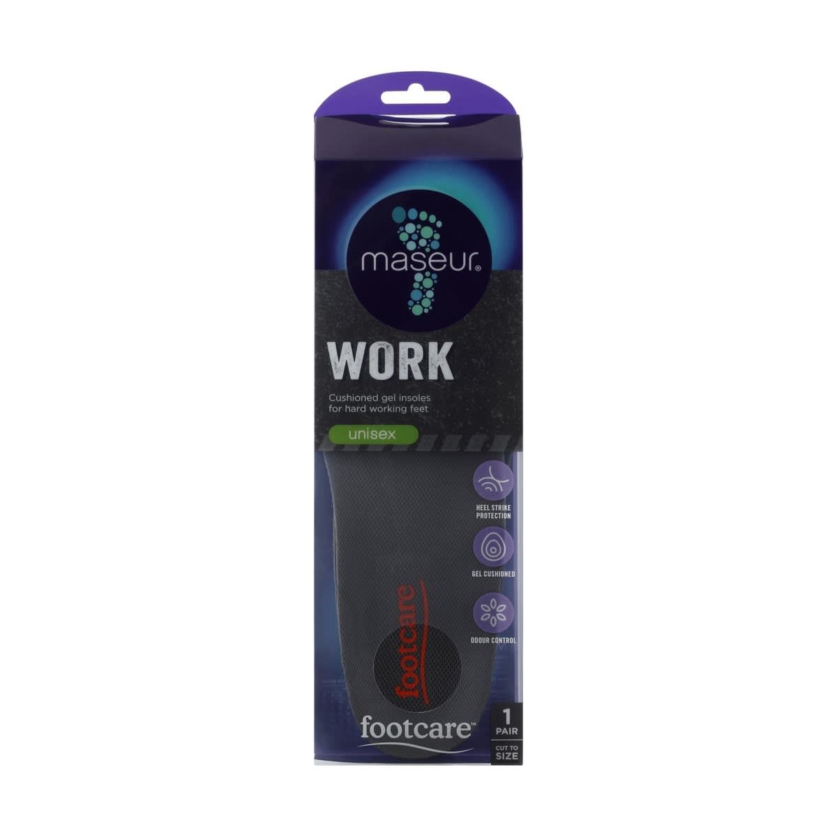 Footcare Work Insoles - Black