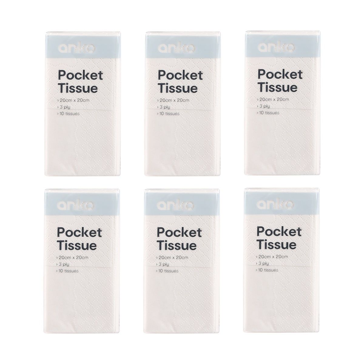 6 Pack Pocket Tissues