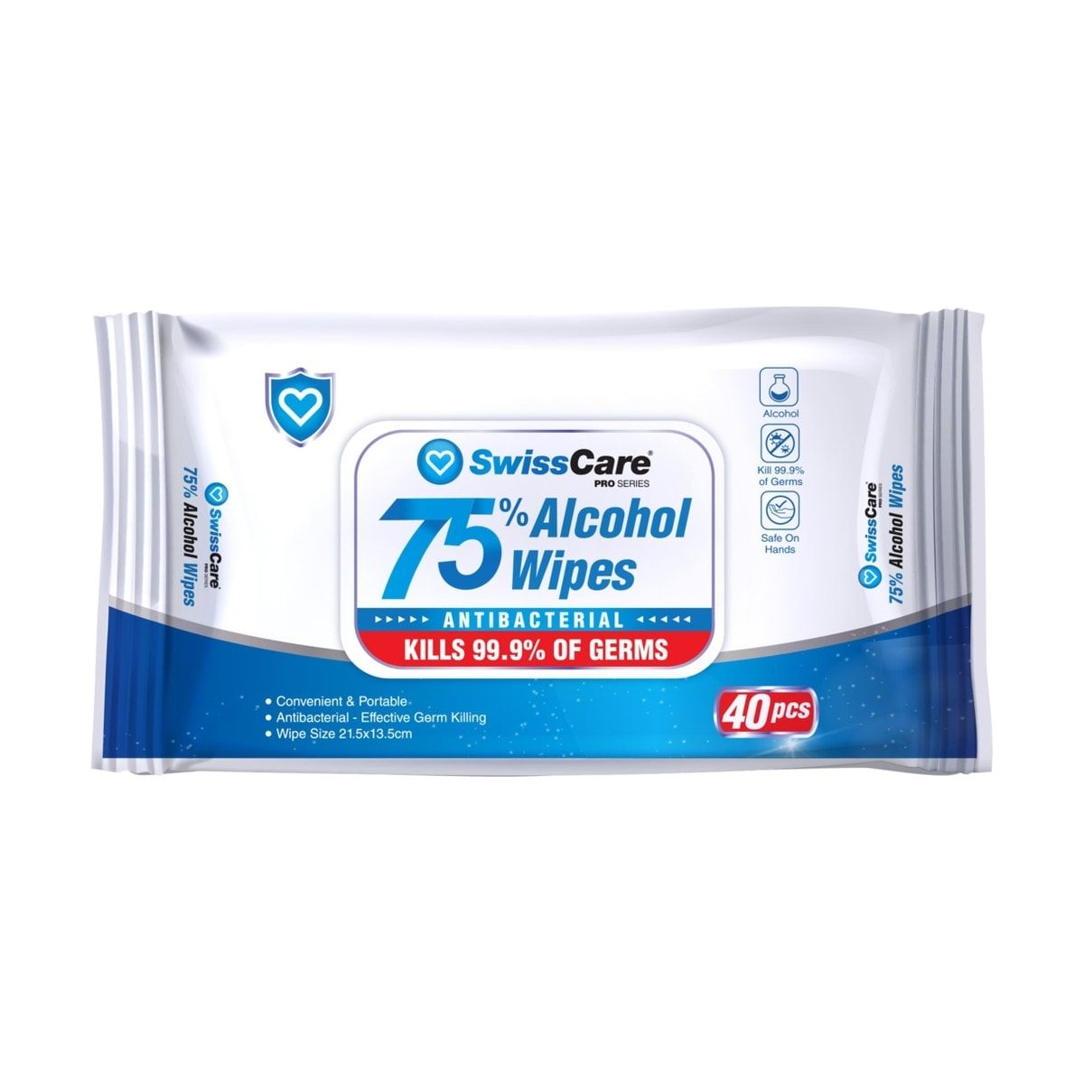 SwissCare 40 Pack Antibacterial Wipes