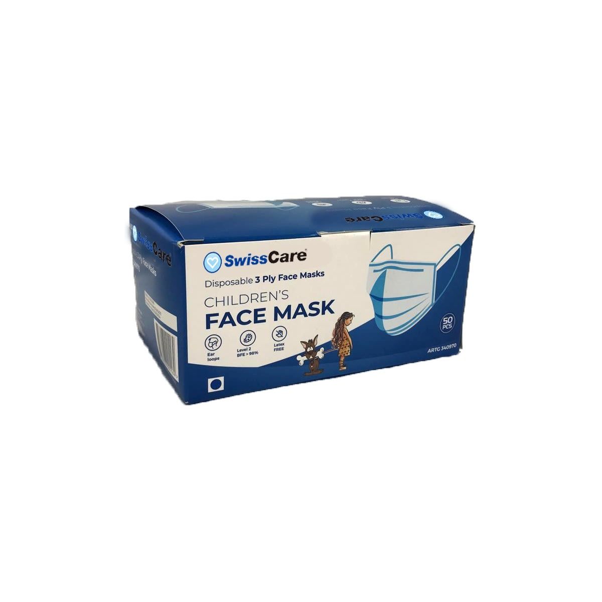 50 Pack Werkomed Kids Disposable 3 Ply Face Masks