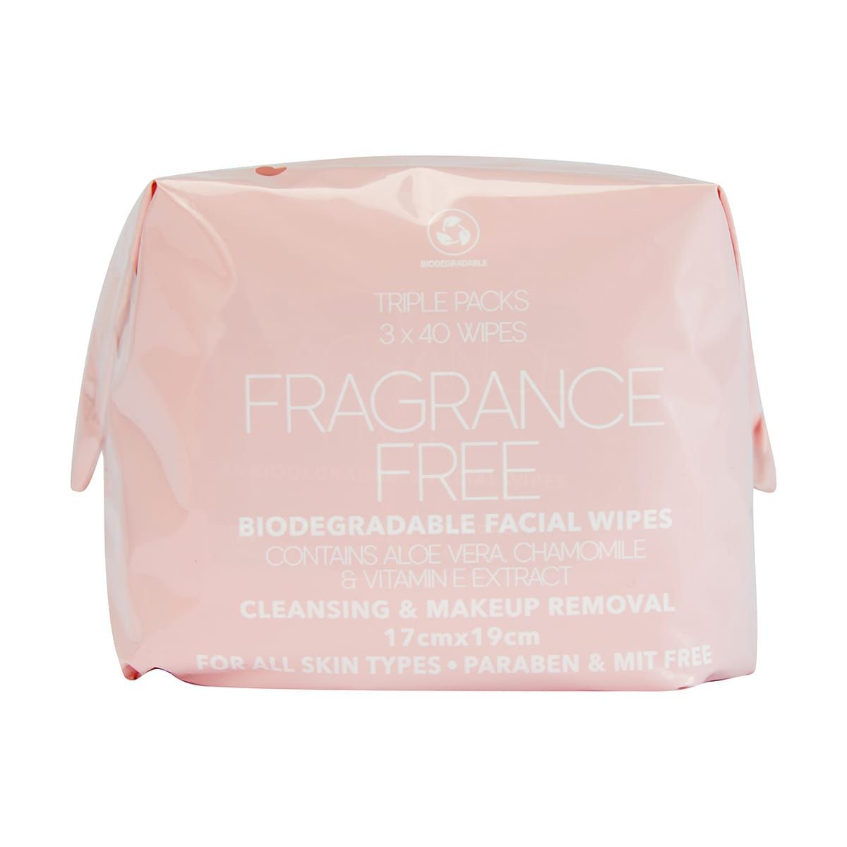 Triple Pack Cleansing & Makeup Removal Biodegradable Facial Wipes - Fragrance Free