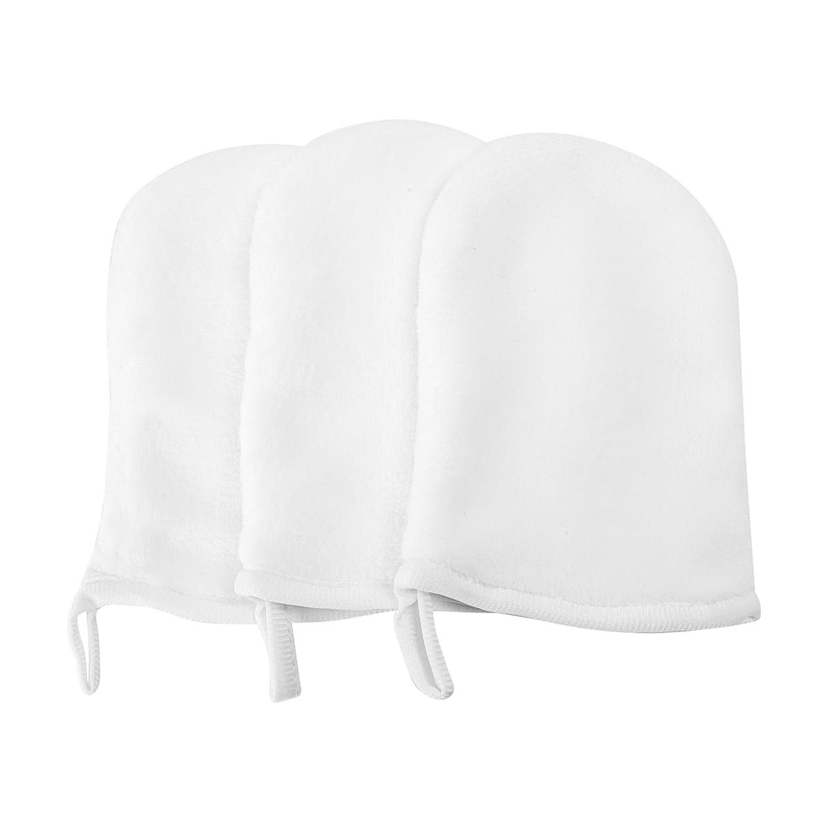 3 Pack Makeup Remover Mitt - White