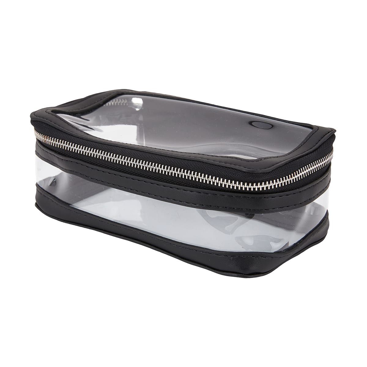 Polyurethane Clear Rectangle Bag - Black