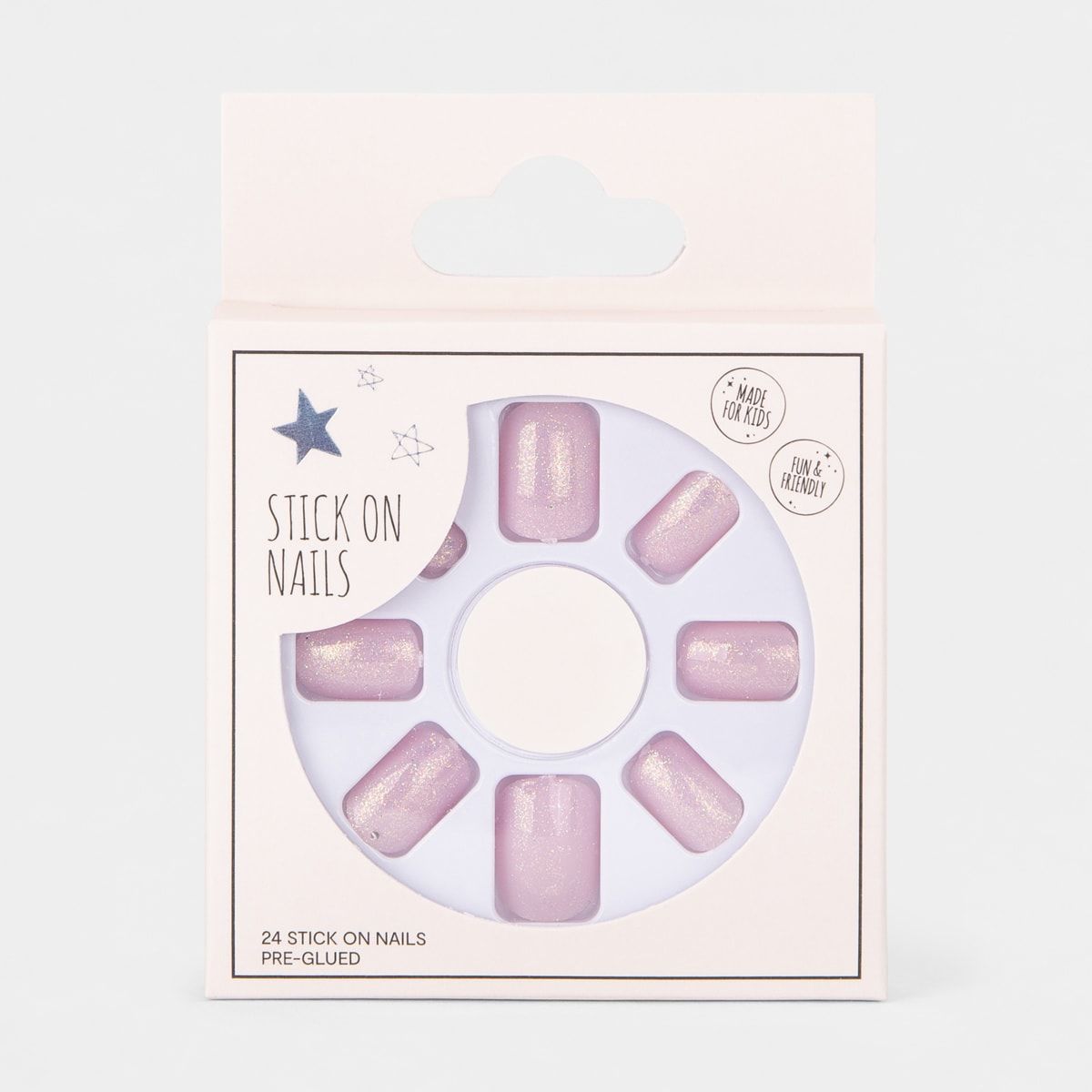 24 Pack OXX Cosmetics Kids Stick On Nails Pre-Glued - Glitter