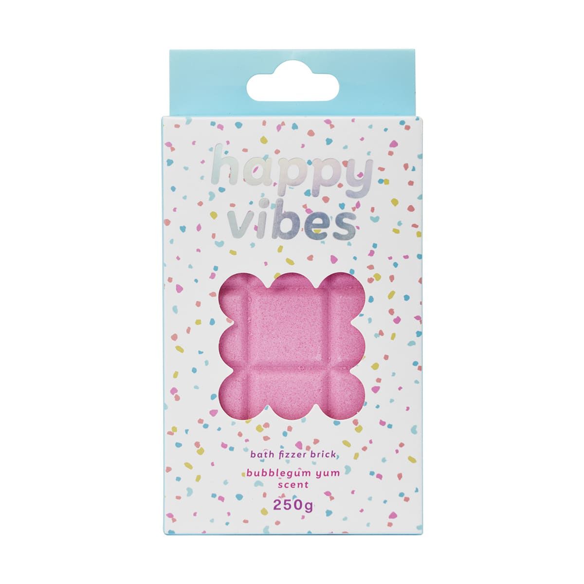 Happy Vibes Bath Fizzer Brick 250g - Bubblegum Yum Scent