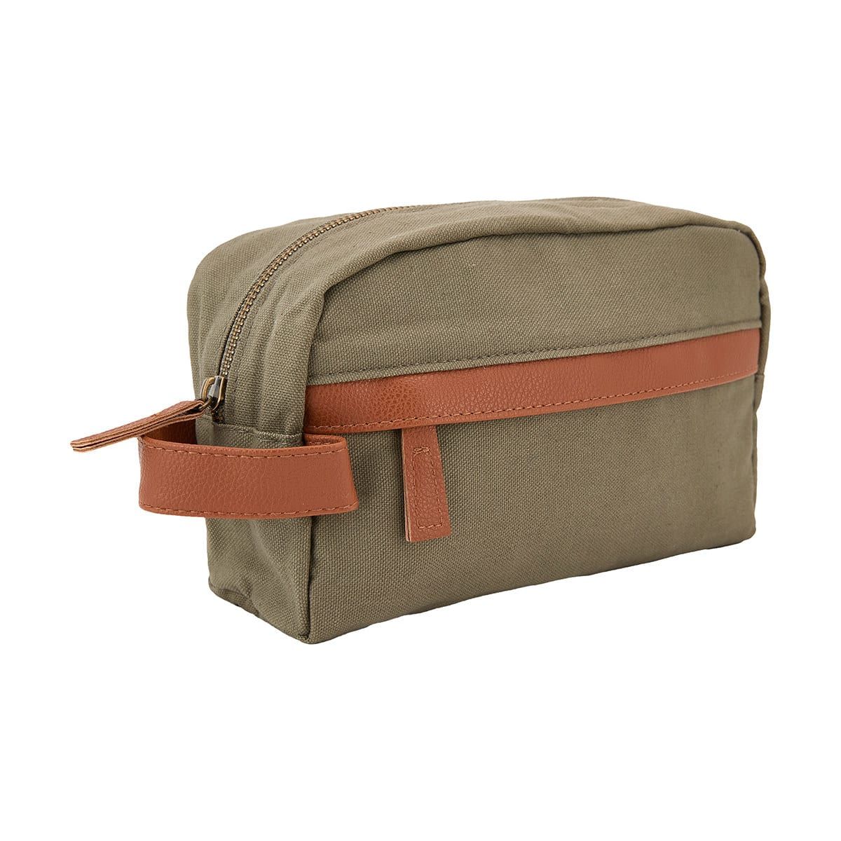 Canvas Washbag - Khaki