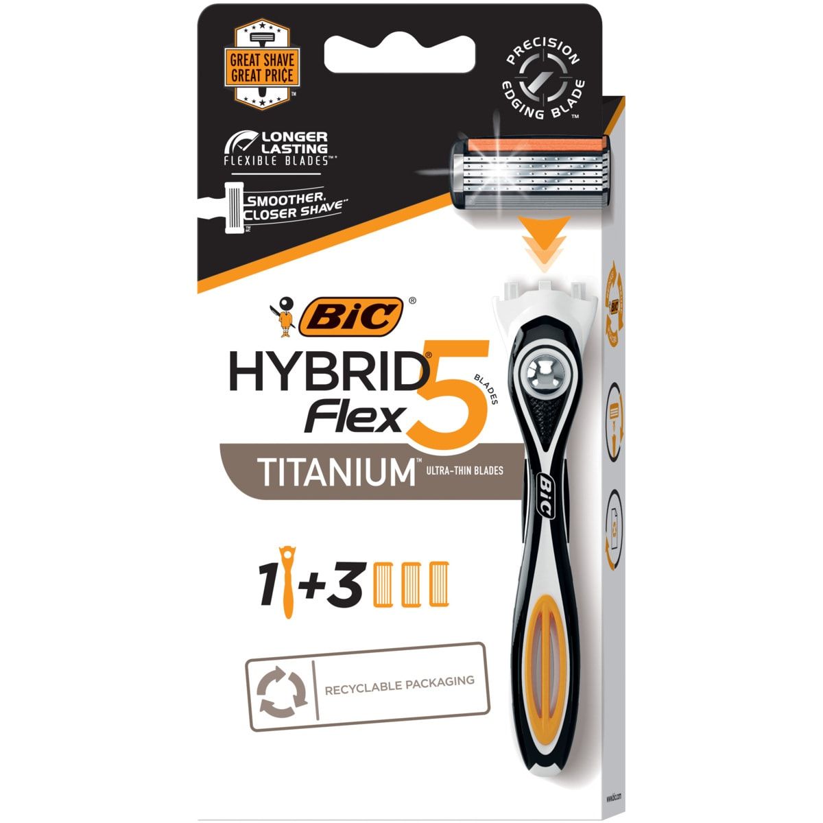 BIC Flex 5 Hybrid Men's 5-Blade Disposable Razor Shaving Kit