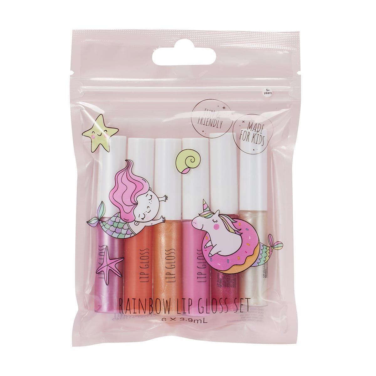 6 Piece Rainbow Lip Gloss Set