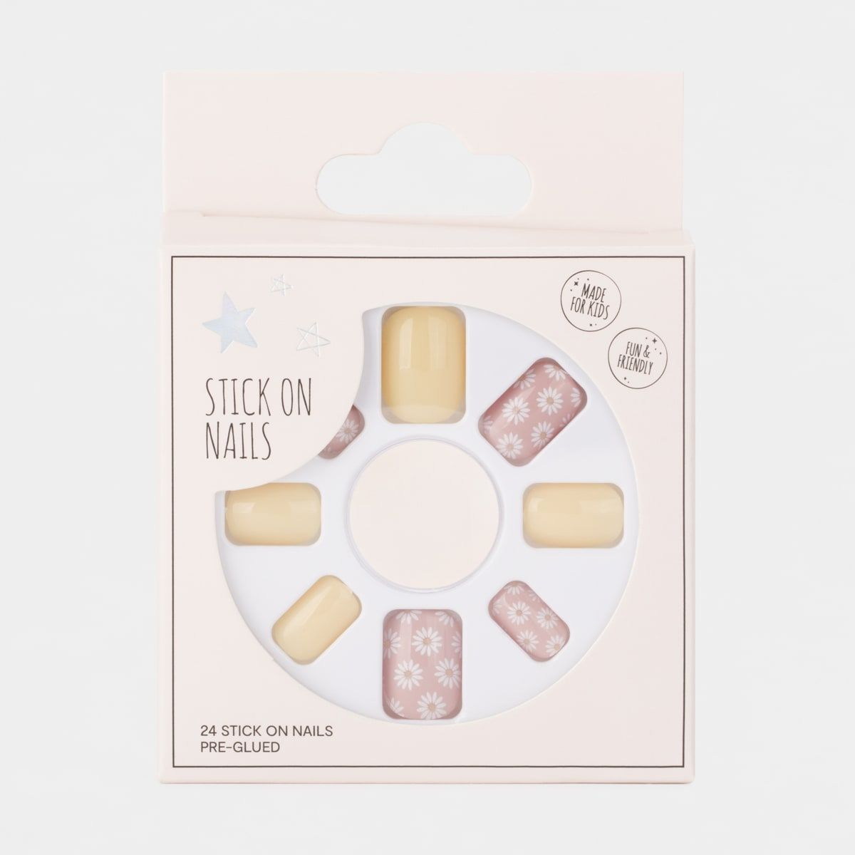 OXX Studio 24 Pack Pre-Glued Stick-On Nails - Yellow Daisies
