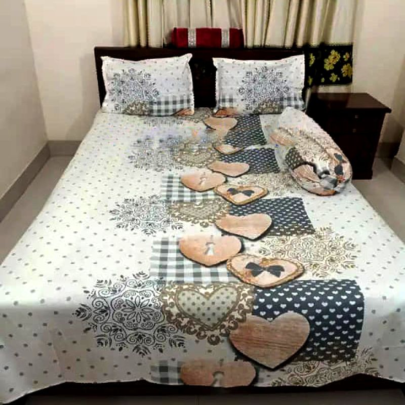 Bedsheet - 3pcs Set- Multicolor By Sells Bazar BD