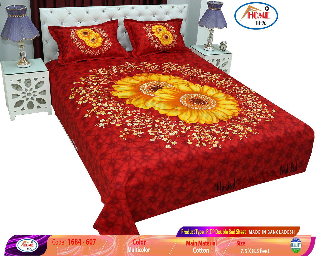 Classical Home Tex King Size Cotton Bed Sheet