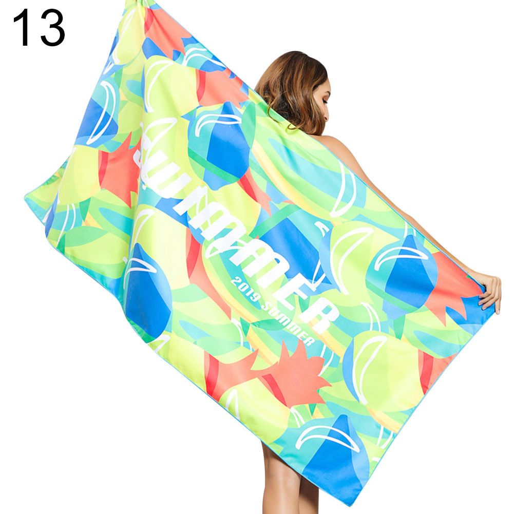 Women Flamingo Striped Print Swim Quick-dry Large Soft Absorbent Beach Towel