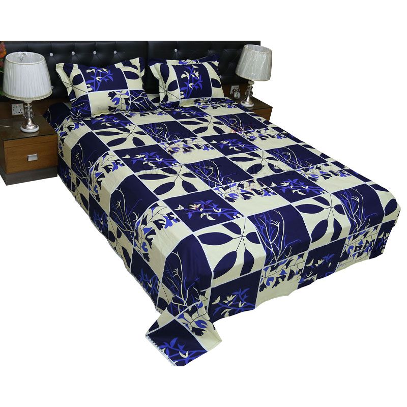 Digital Home Tex Cotton 7.5 Feet By 8 Feet King Size Bedsheet With Two Pillow Covers