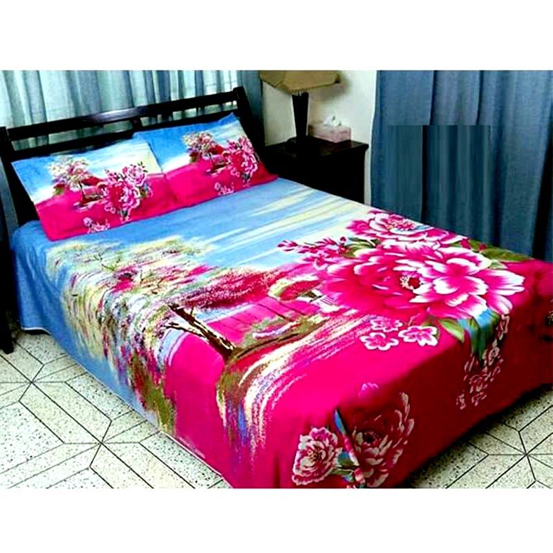 Double Size Bed Sheet With Two Pillow Covers