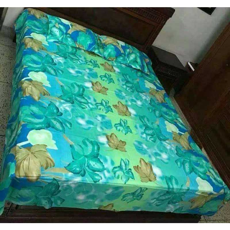 Digital Home Tex Cotton Fabric 7.5 By 8.5 Feet Multicolor Double Size Bedsheet With Two Pillow Covers-কটন ফ্যাব্রিক ৭.৫/৮.৫ ফিট ডাবল আকারের ১টি বিছানার চাদর এবং ২টি মাথার বালিসের কভার।