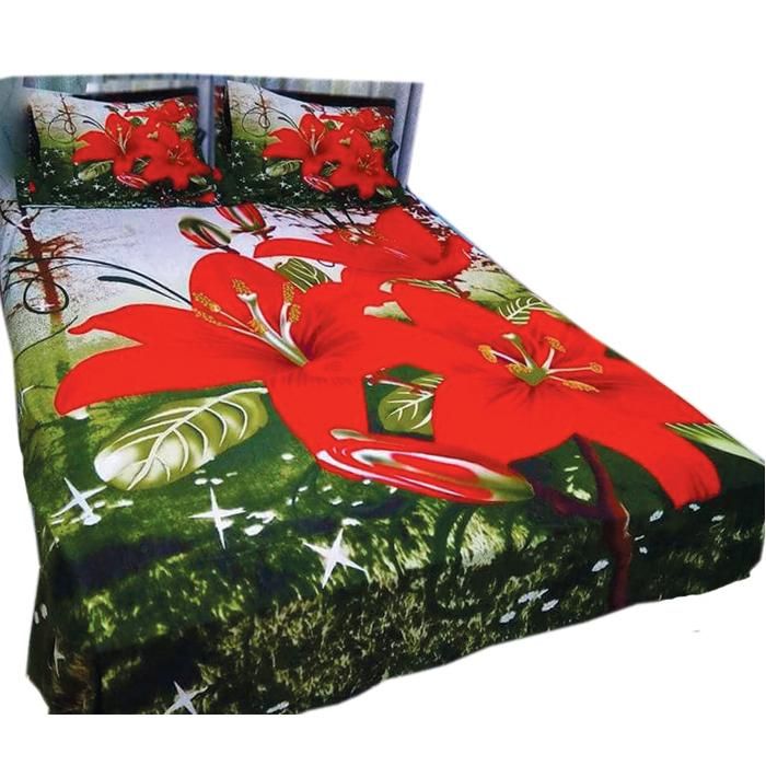Cotton  Print  7.5/8.5 Feet Double King Size Bedsheet Set With Two Pillow Covers By Sells Bazar Bd