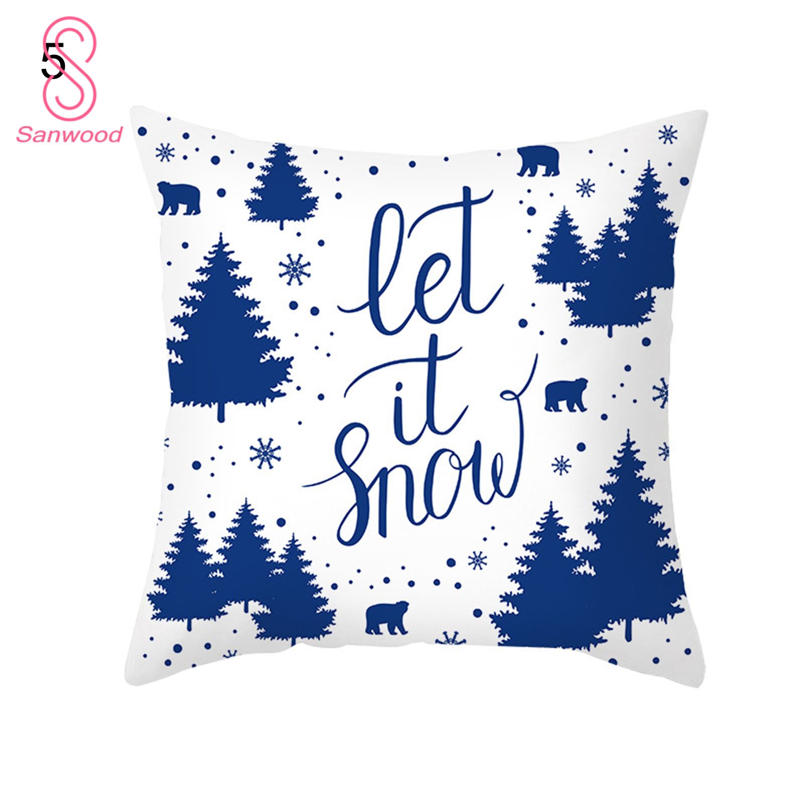 Throw Pillow Cover Eye-catching Xmas Themed Sofa Couch Pillow Case