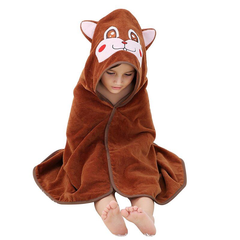 Kids Towel Toddler 100% Cotton Bathrobe Baby Boys Girls Spring Dinosaur/Animal Hooded Bath Towel 90*90cm Children Beach Blanket