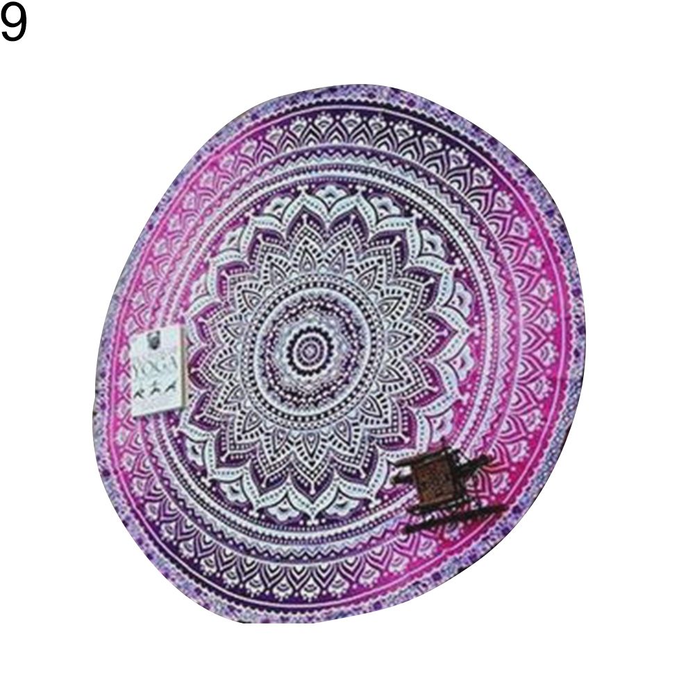 Vintage Round Chiffon Anti-sunlight Shawl Beach Towel Outdoor Yoga Picnic Mat