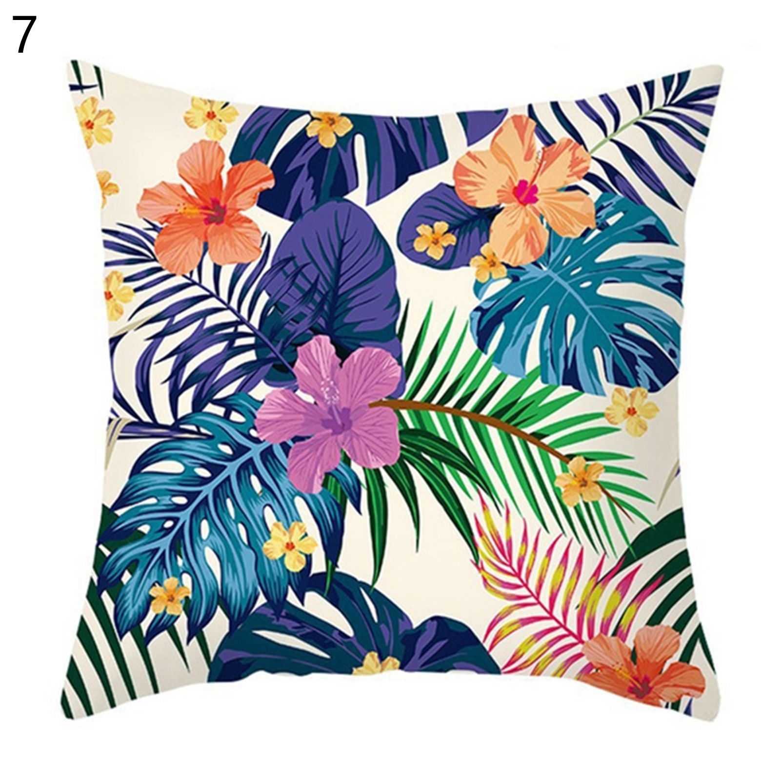 Cushion Slipcover Soft Texture Dustproof Polyester Green Tropical Leaves Pillow Case Furniture Accessories