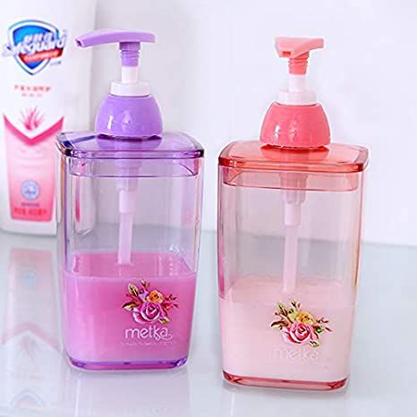Flauntina Acrylic Plastic Transparent Hand Wash Liquid Soap and Shampoo Dispenser for Bathroom and Kitchen 420ml