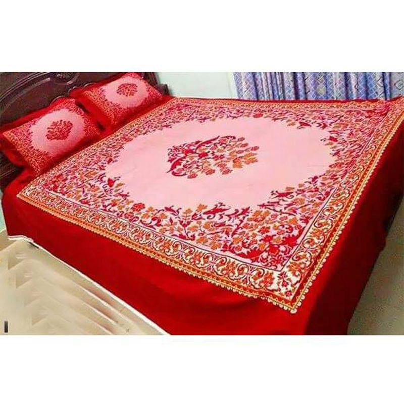 Digital Home Tex Cotton  King Size Bedsheet With Two  Pillow Covers By
