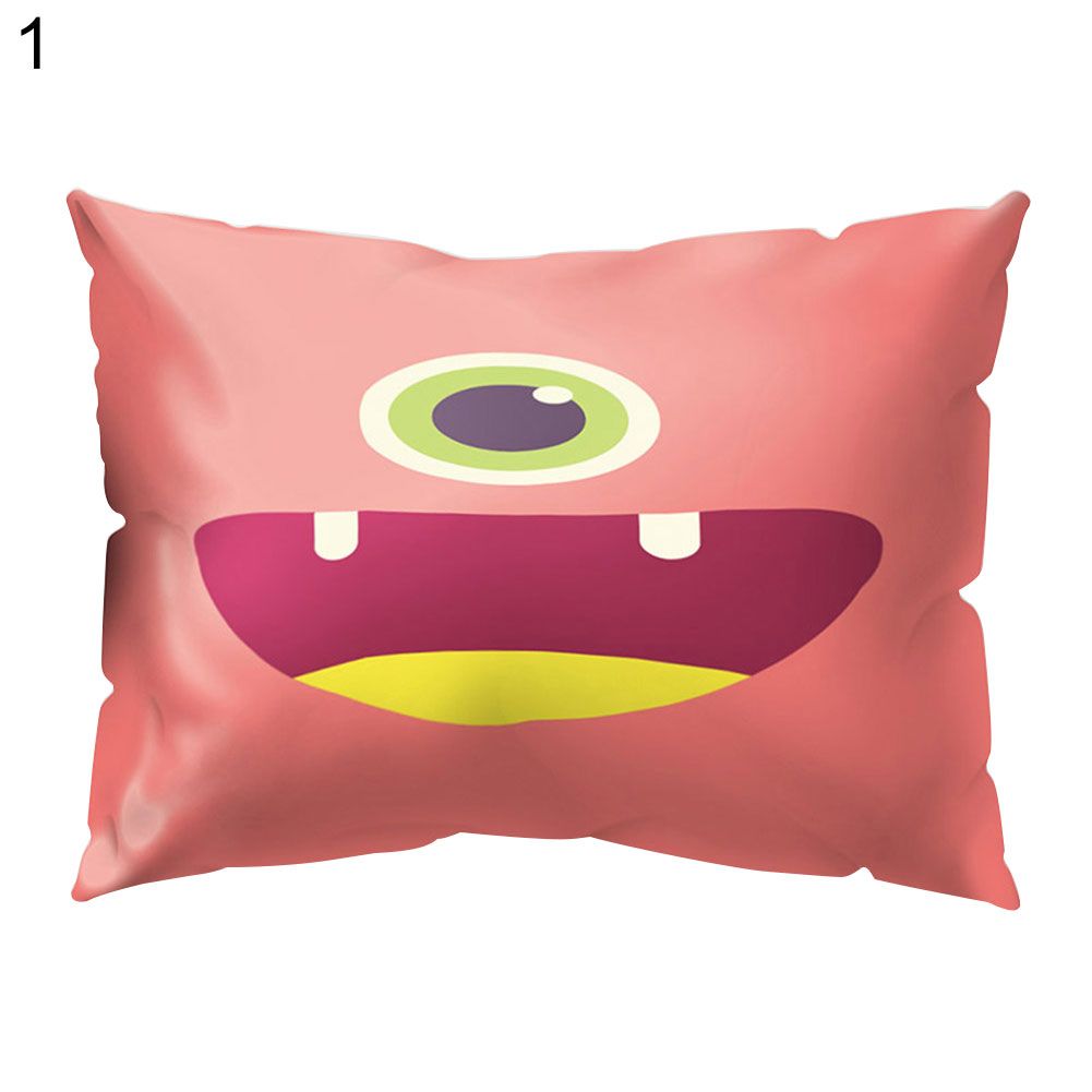 Cartoon Facial Express Throw Pillow Case Cushion Cover Home Chair Sofa Car Decor