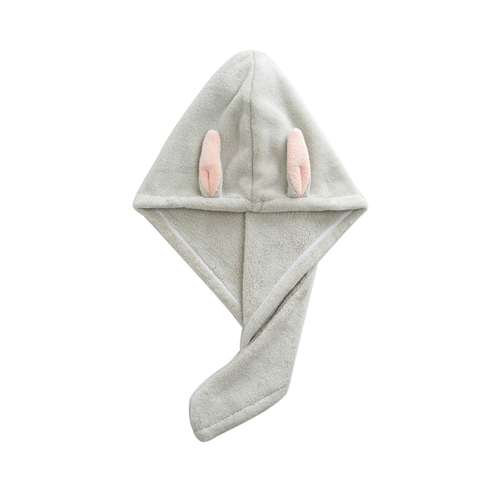 Women Bunny Ear Water Absorbent Quick Dry Wrap Hair Hat Bathing Shower Towel Cap