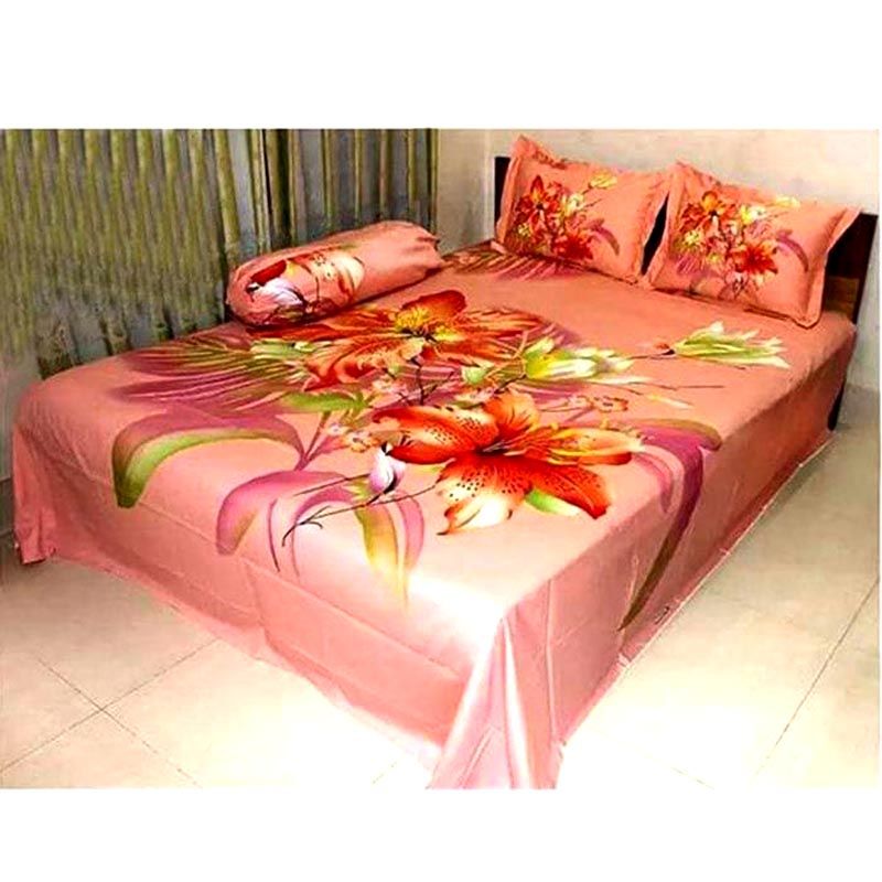 Digital Home Tex Cotton 8.5/7.5 Feet Double Size Bedsheet With Two  Pillow Covers
