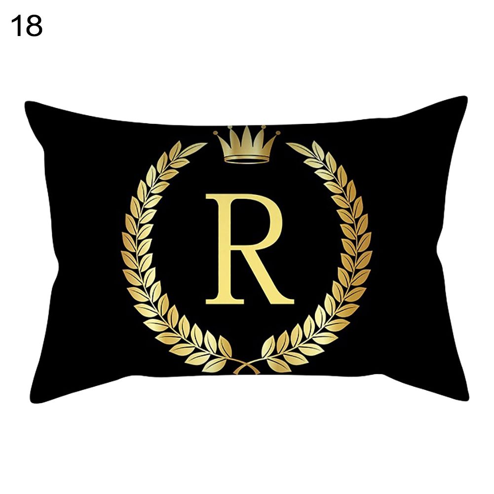 30x50cm Alphabet Crown Throw Pillow Case Cushion Cover Sofa Bed Car Decoration