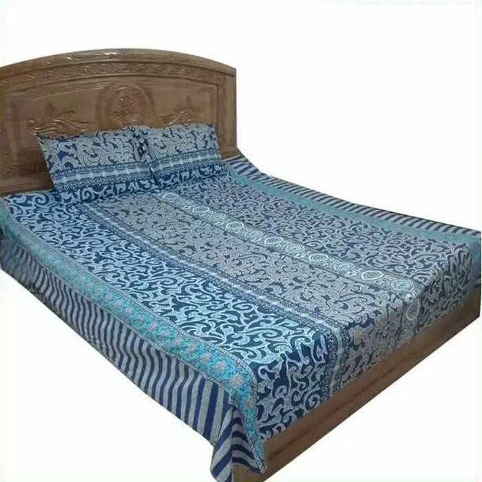 Digital Home Tex Cotton Fabric 7.5 By 8.5 Feet Multicolor King Size Bedsheet With Two Pillow Covers. (Girl's Gallery)
