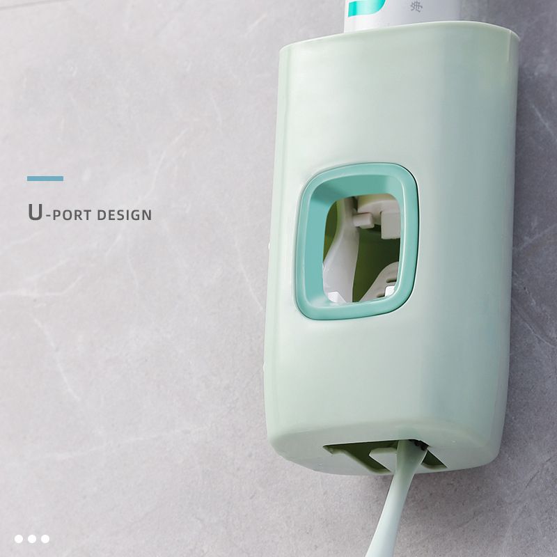Wall Mount Toothpaste Dispenser Toothpaste Squeezer Toothbrush Holder Bathroom Accessories with Plastic Material