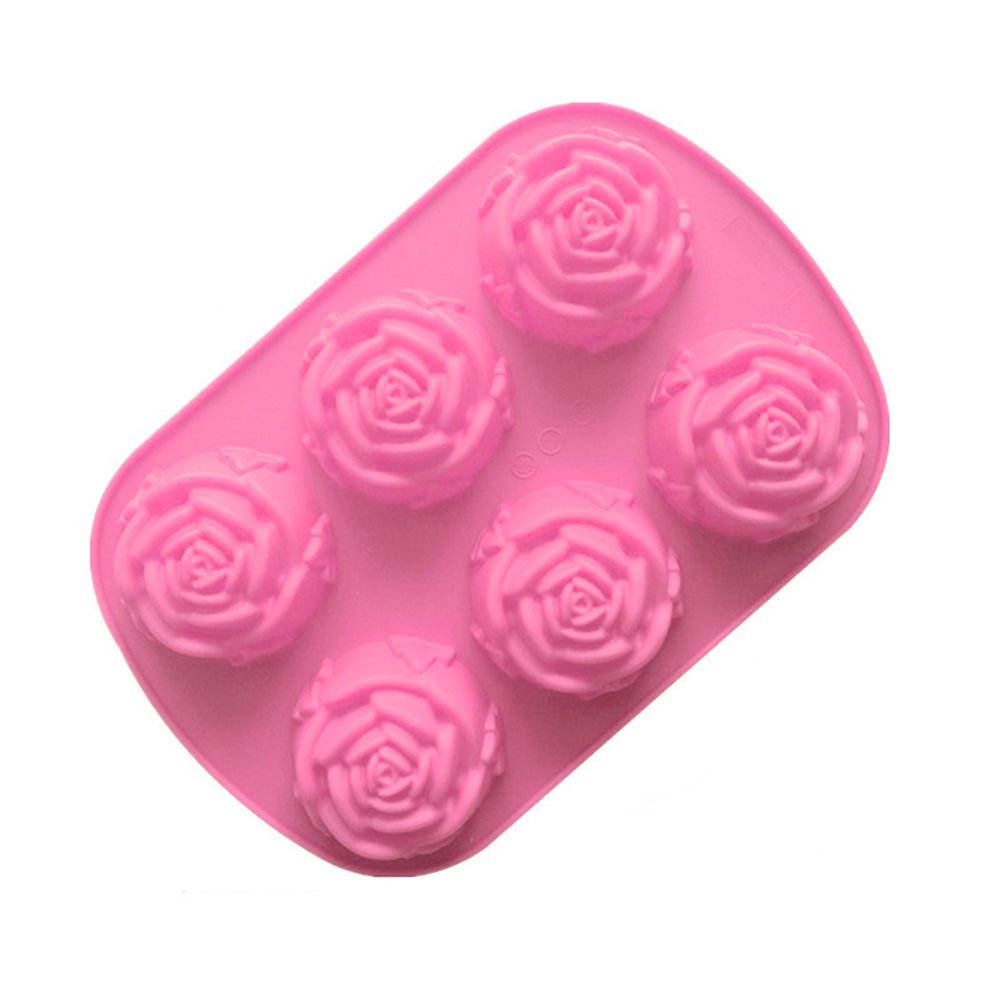 Yfashion 6 Rose Flower High emperature Resistant Silica el Cake Mold Hand-made Soap Mold