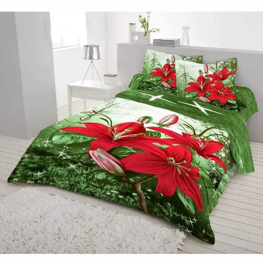Double Size Cotton Bed Sheet (Cotton Fabric Multicolor King Size Bed Sheet Set with Two Pillow Covers)