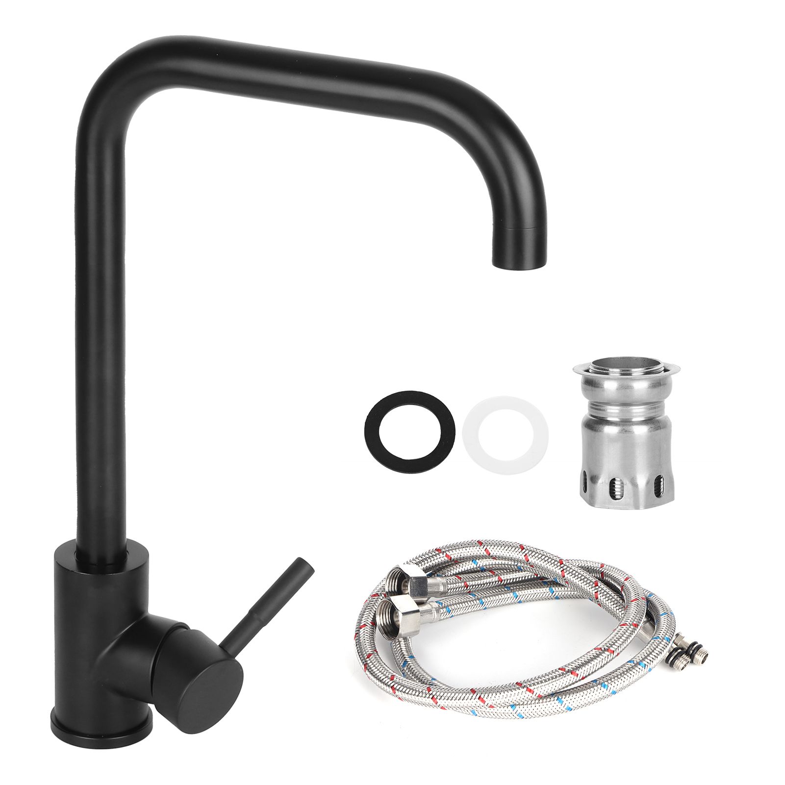 Chenmeng La G1/2 Kitchen Faucet Kit 304 Stainless Steel Cold Hot Mixing Water Tap for Basin Sink