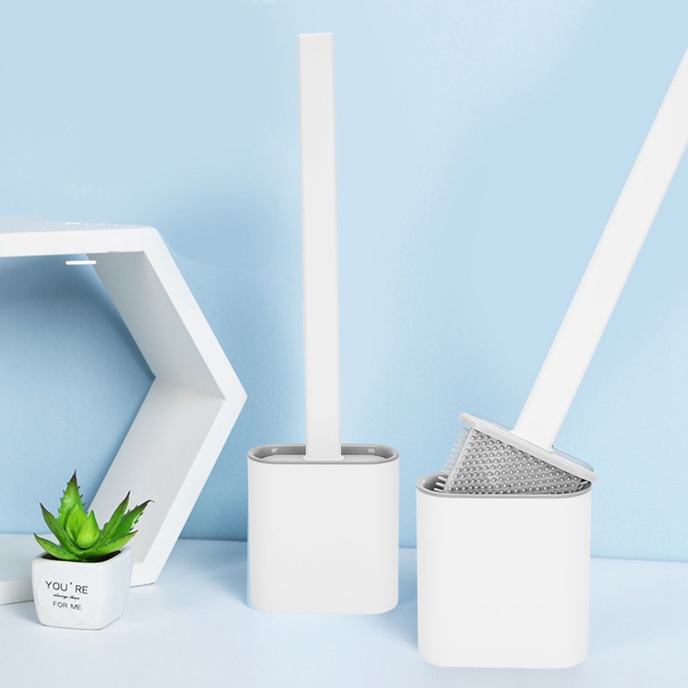 Long Handle Toilet Brush with Holder Set Bathroom Cleaning Tool for Home Use